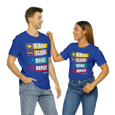 "Eat, Sleep, Dive, Repeat" Fitted T-shirt